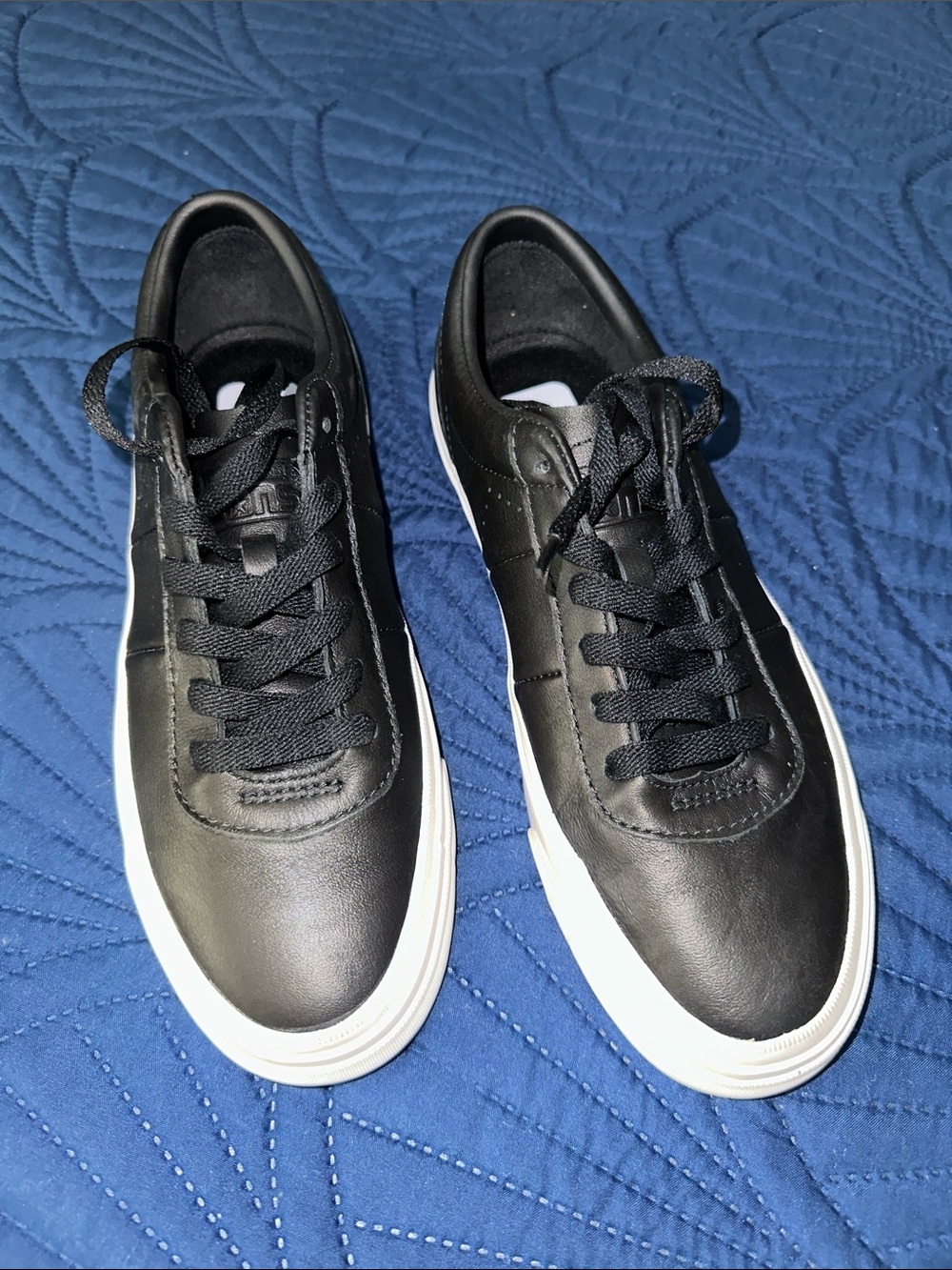 Converse Black Leather Sneakers with White Sole